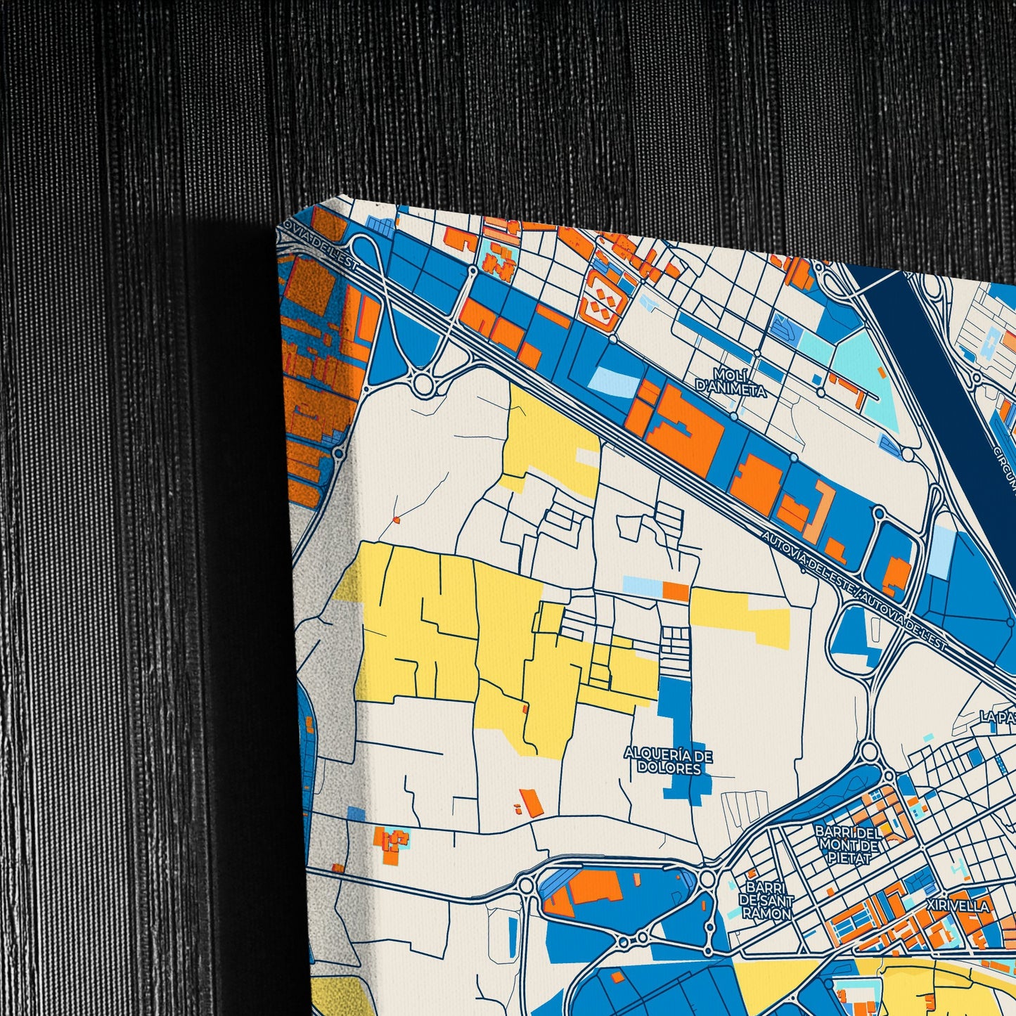 Xirivella Spain Colorful City Map Canvas Print Detail