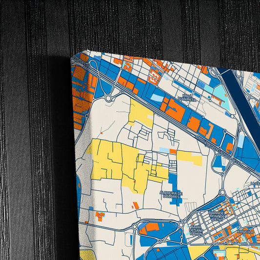 Xirivella Spain Colorful City Map Canvas Print Detail