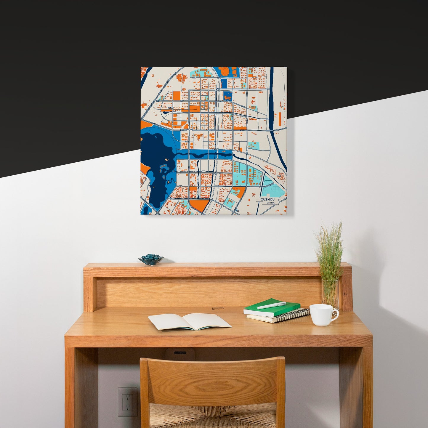 Xuzhou China Colorful City Map Canvas Print Scene