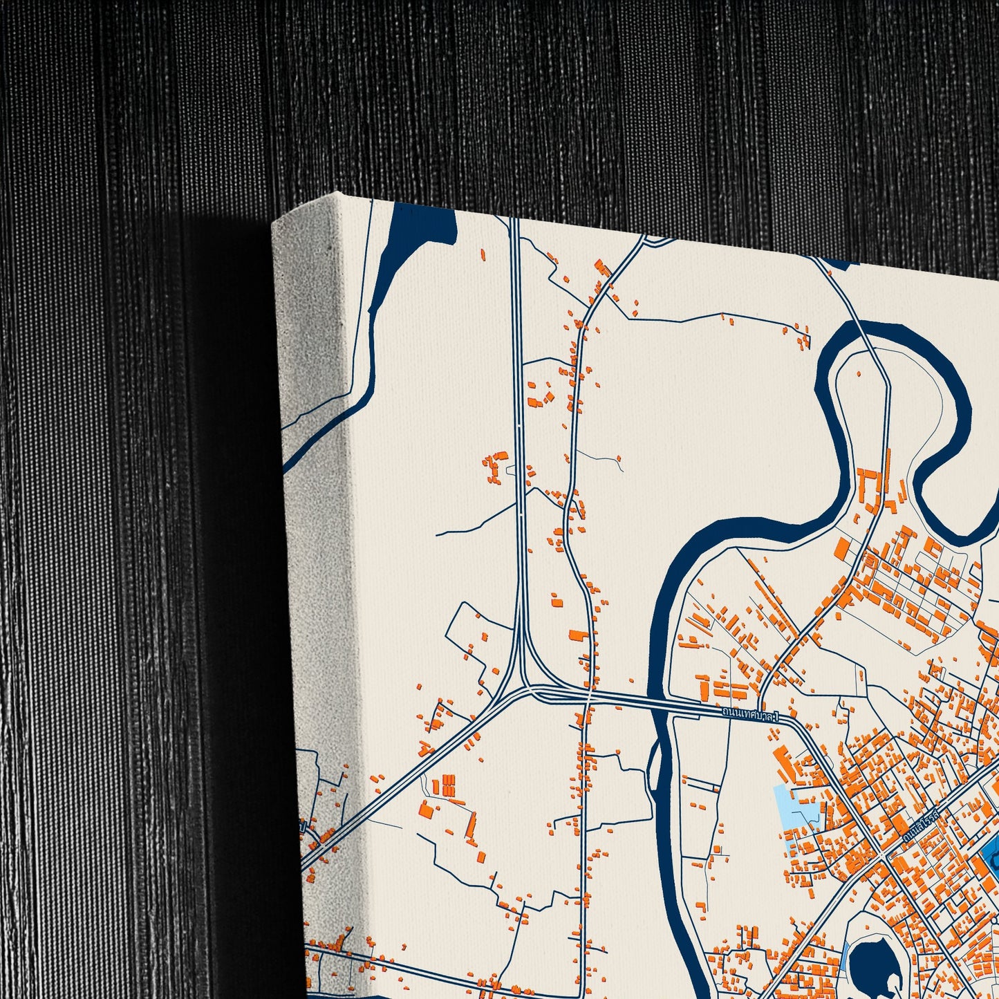 Yala Thailand Colorful City Map Canvas Print Detail