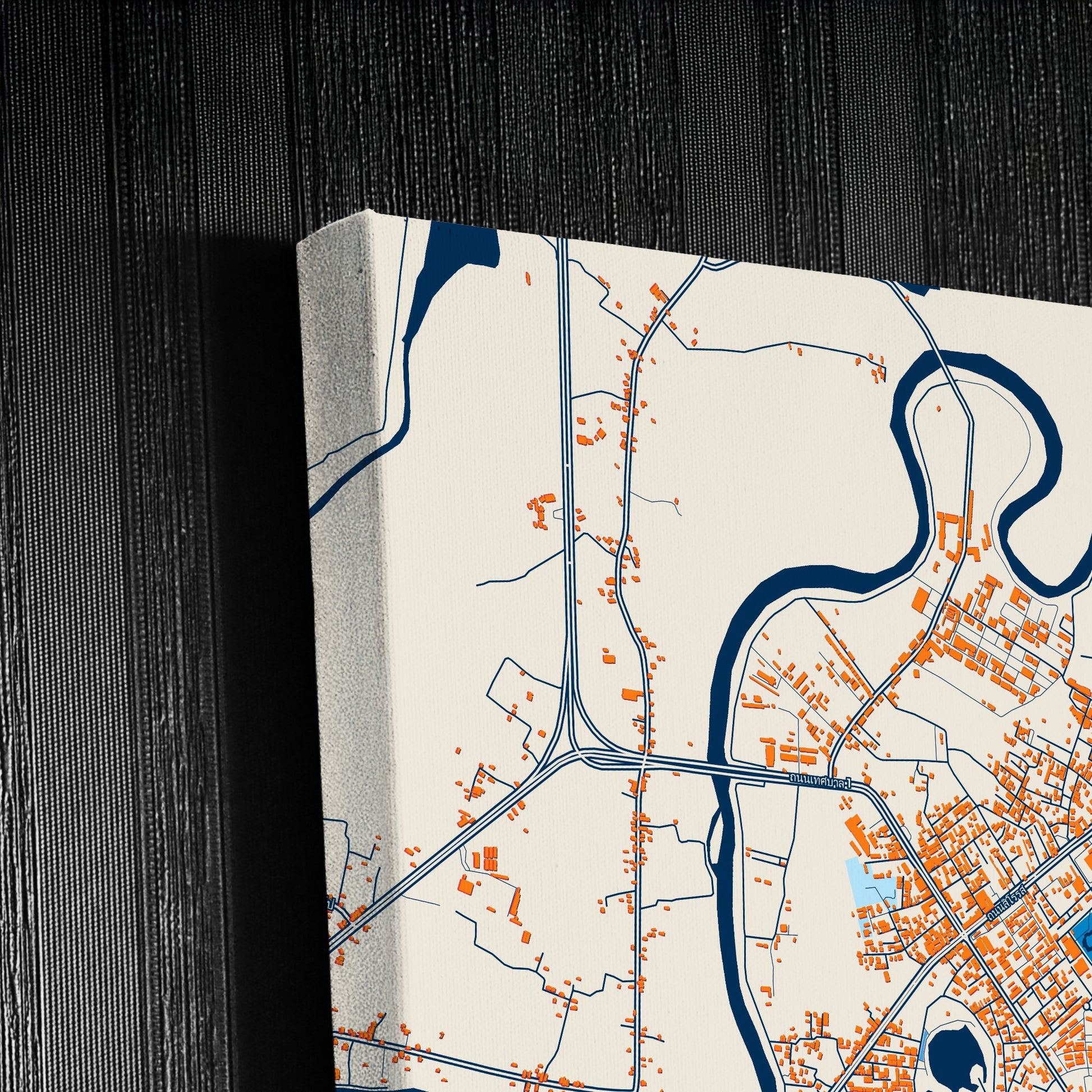 Yala Thailand Colorful City Map Canvas Print Detail