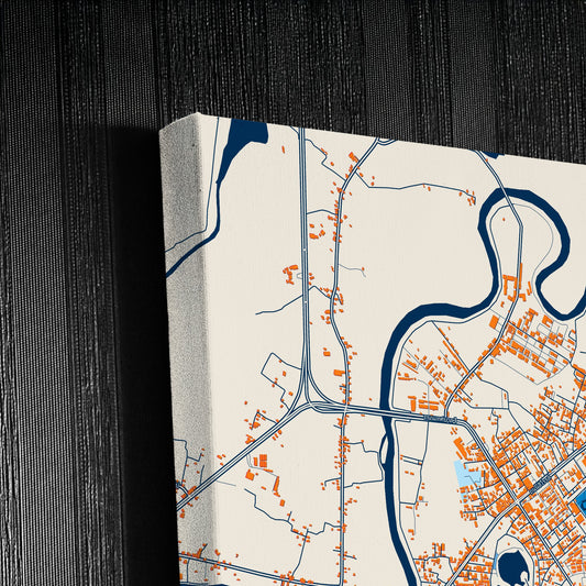 Yala Thailand Colorful City Map Canvas Print Detail