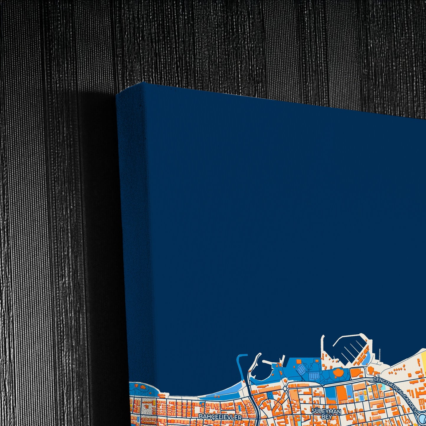 Yalova Turkey Colorful City Map Canvas Print Detail