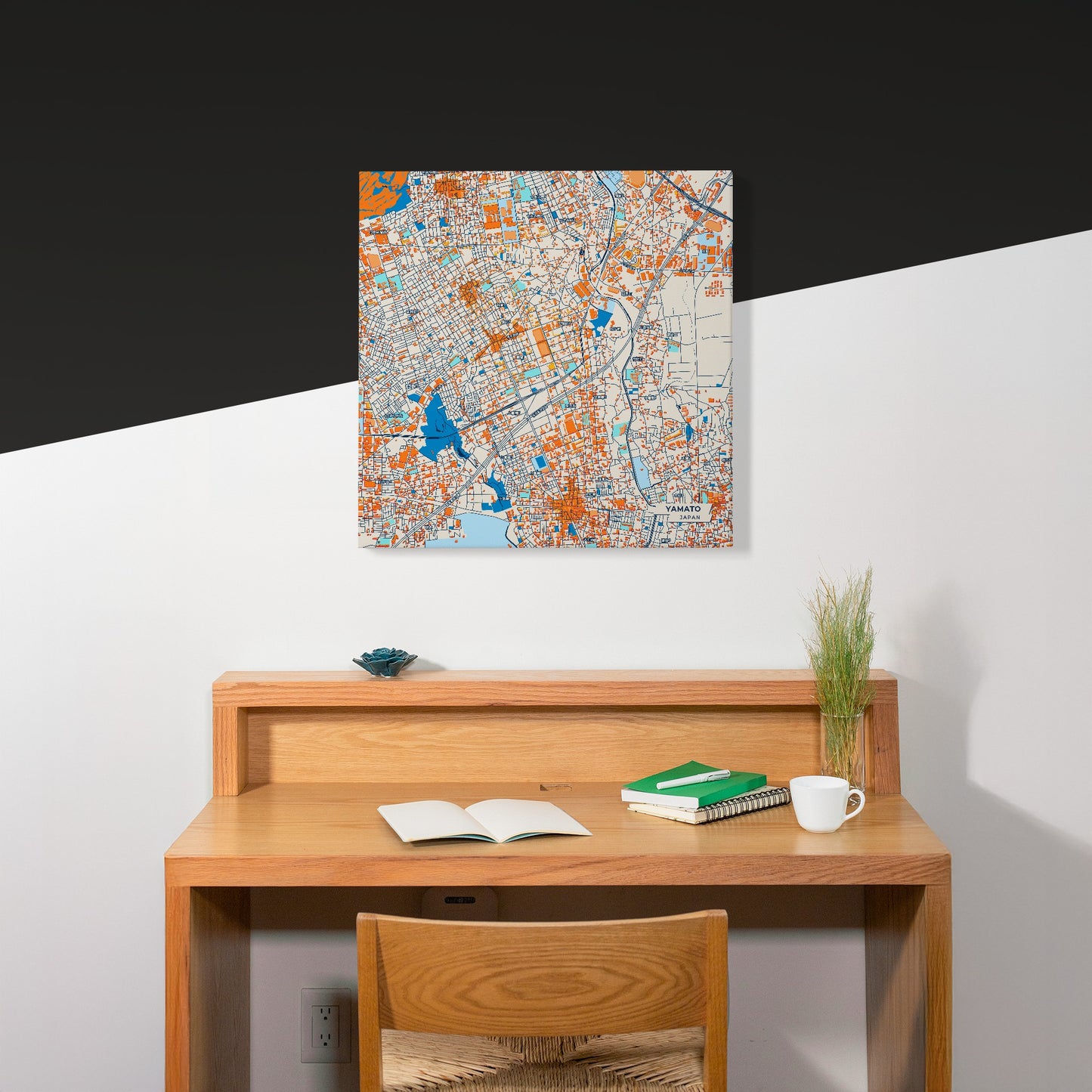 Yamato Japan Colorful City Map Canvas Print Scene