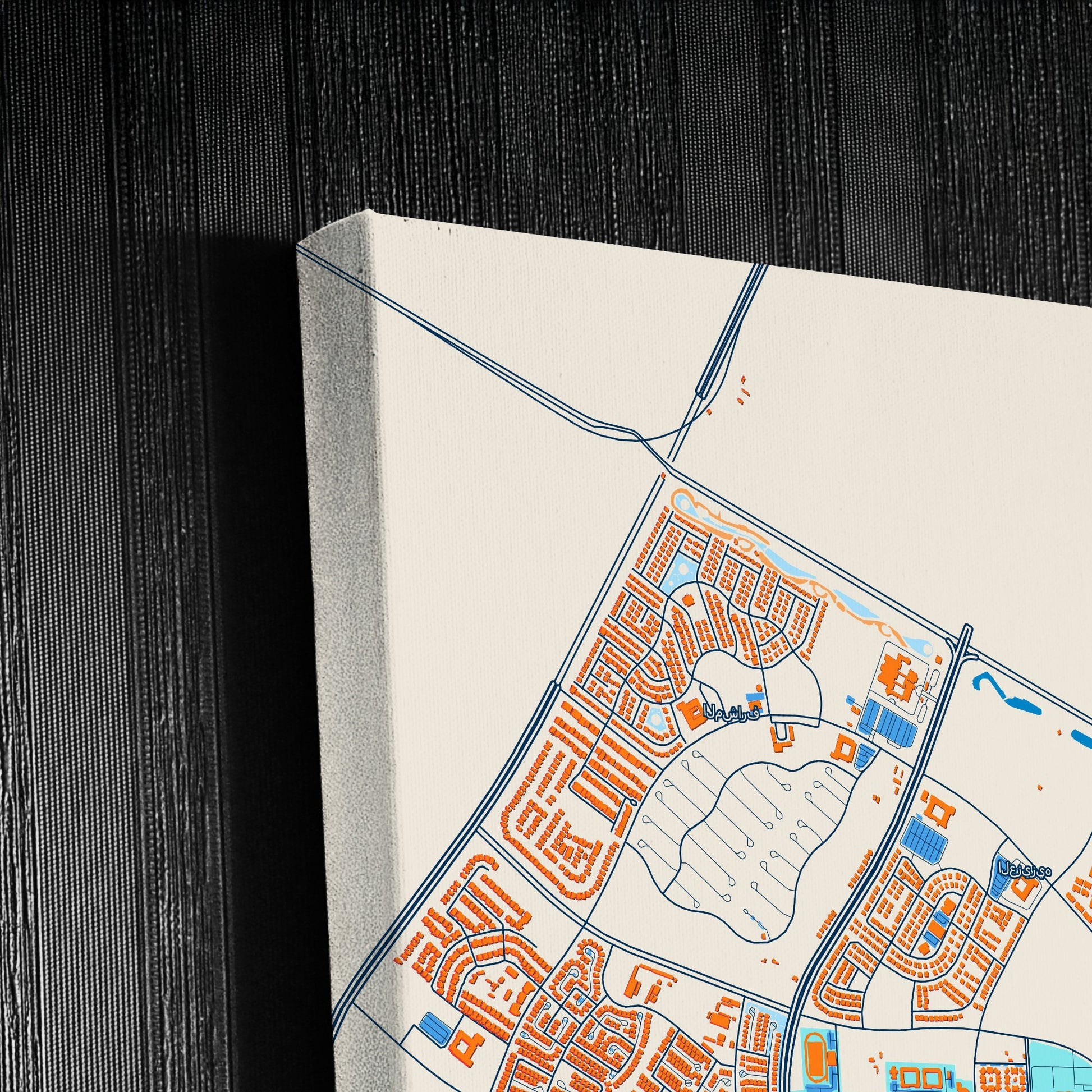 Yanbu Saudi Arabia Colorful City Map Canvas Print Detail