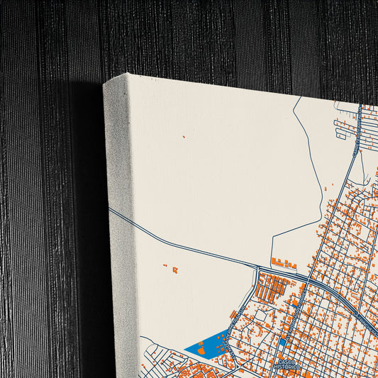 Yaritagua Venezuela Colorful City Map Canvas Print Detail