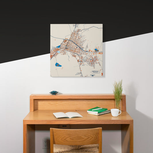 Yaritagua Venezuela Colorful City Map Canvas Print Scene