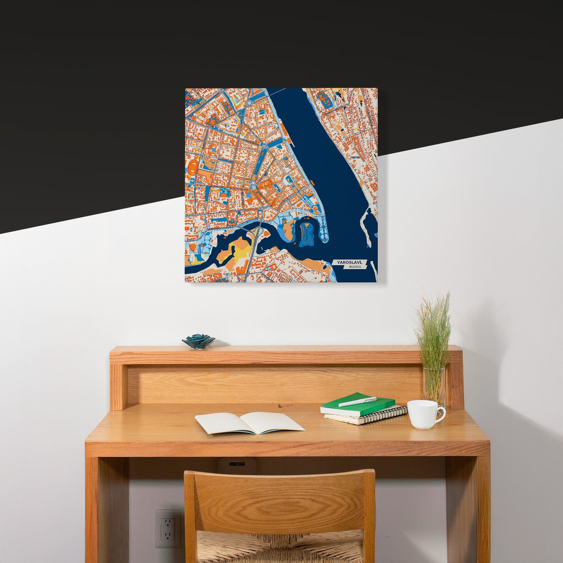 Ярославль Russia Colorful City Map Canvas Print Scene