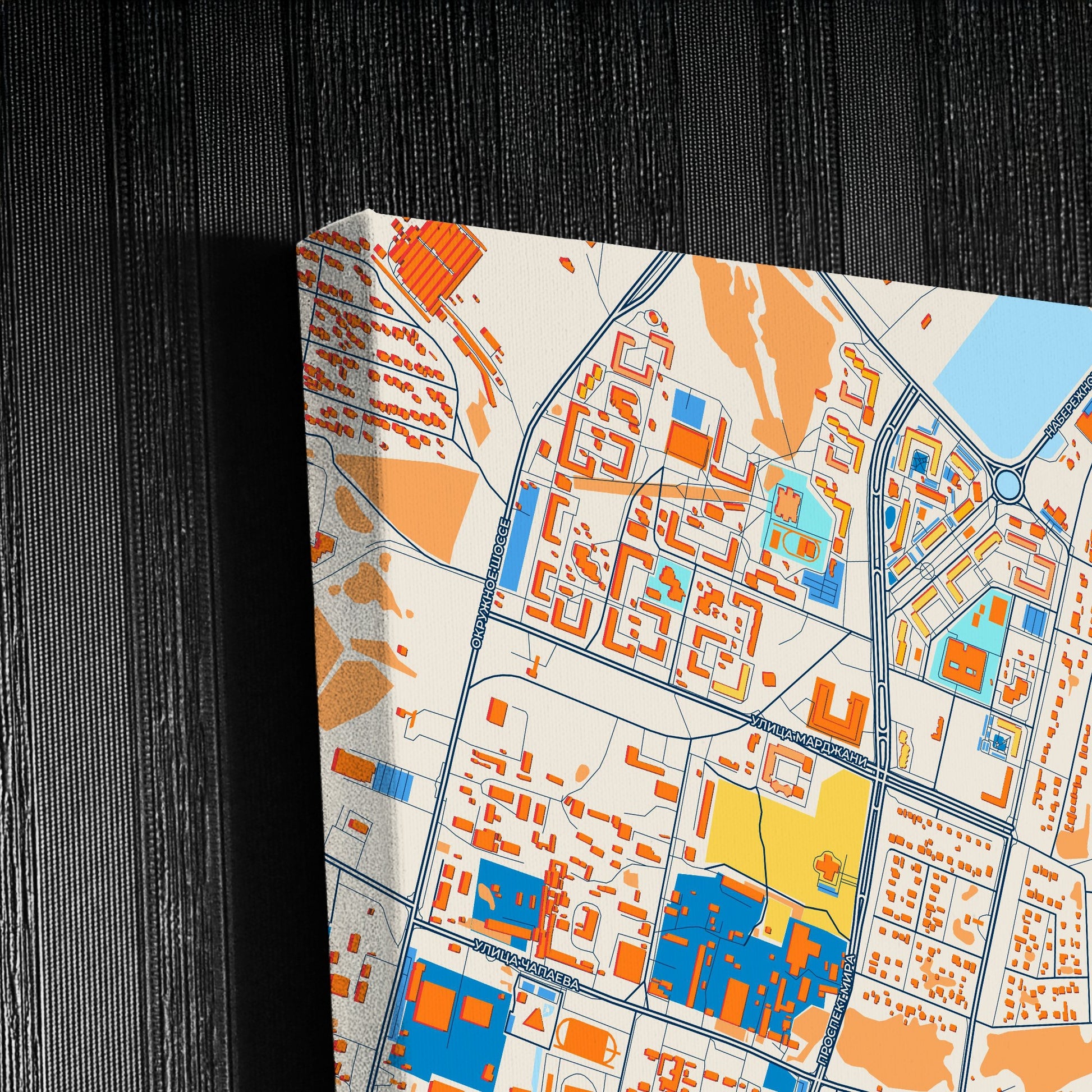 Елабуга Russia Colorful City Map Canvas Print Detail
