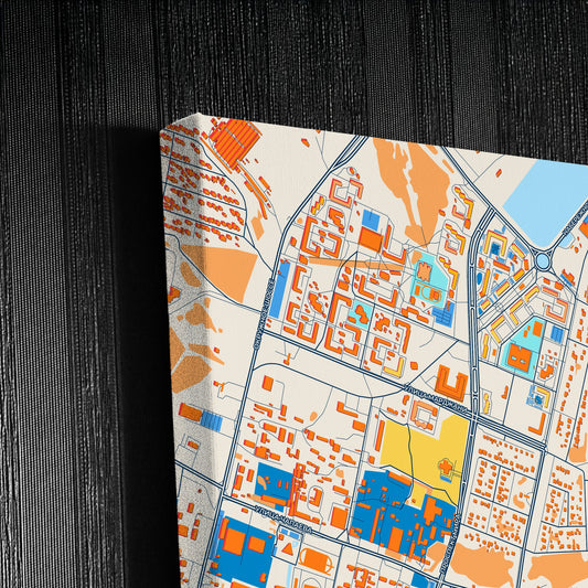 Елабуга Russia Colorful City Map Canvas Print Detail