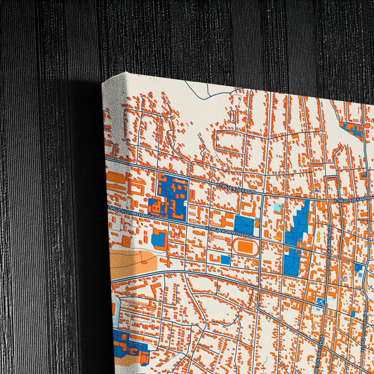 Елец Russia Colorful City Map Canvas Print Detail