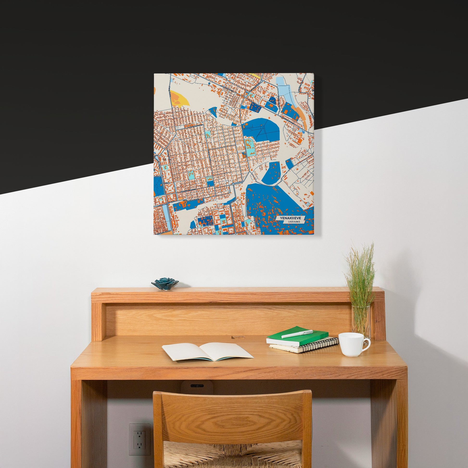 Єнакієв Ukraine Colorful City Map Canvas Print Scene