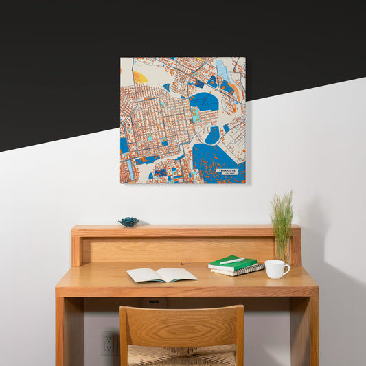 Єнакієв Ukraine Colorful City Map Canvas Print Scene