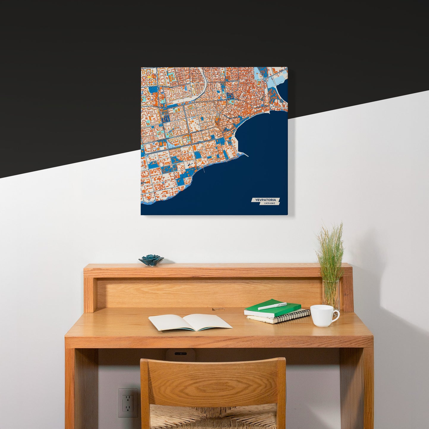 Євпаторія Ukraine Colorful City Map Canvas Print Scene