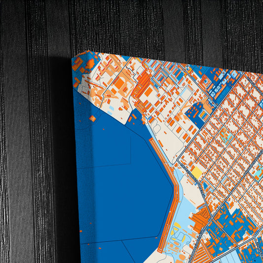Ейск Russia Colorful City Map Canvas Print Detail