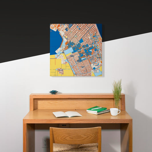 Ейск Russia Colorful City Map Canvas Print Scene