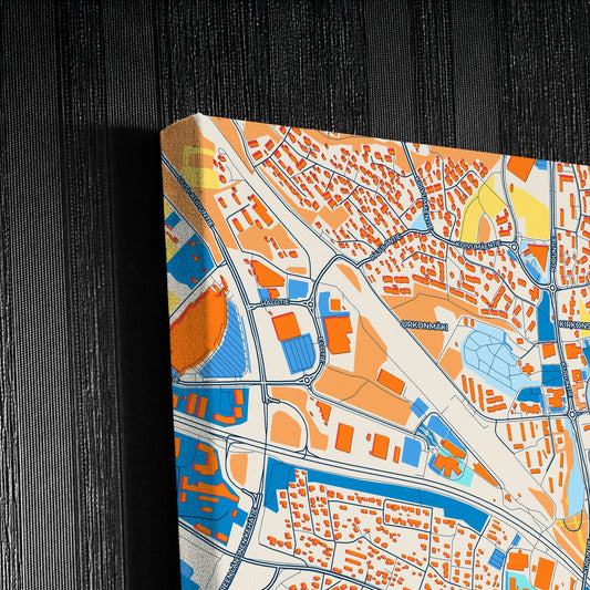 Ylöjärvi Finland Colorful City Map Canvas Print Detail