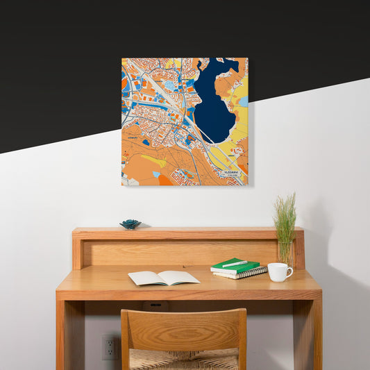 Ylöjärvi Finland Colorful City Map Canvas Print Scene
