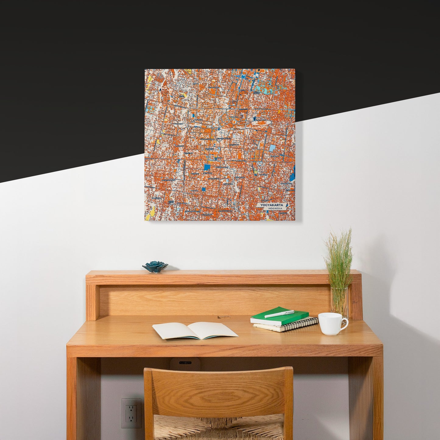 Yogyakarta Indonesia Colorful City Map Canvas Print Scene