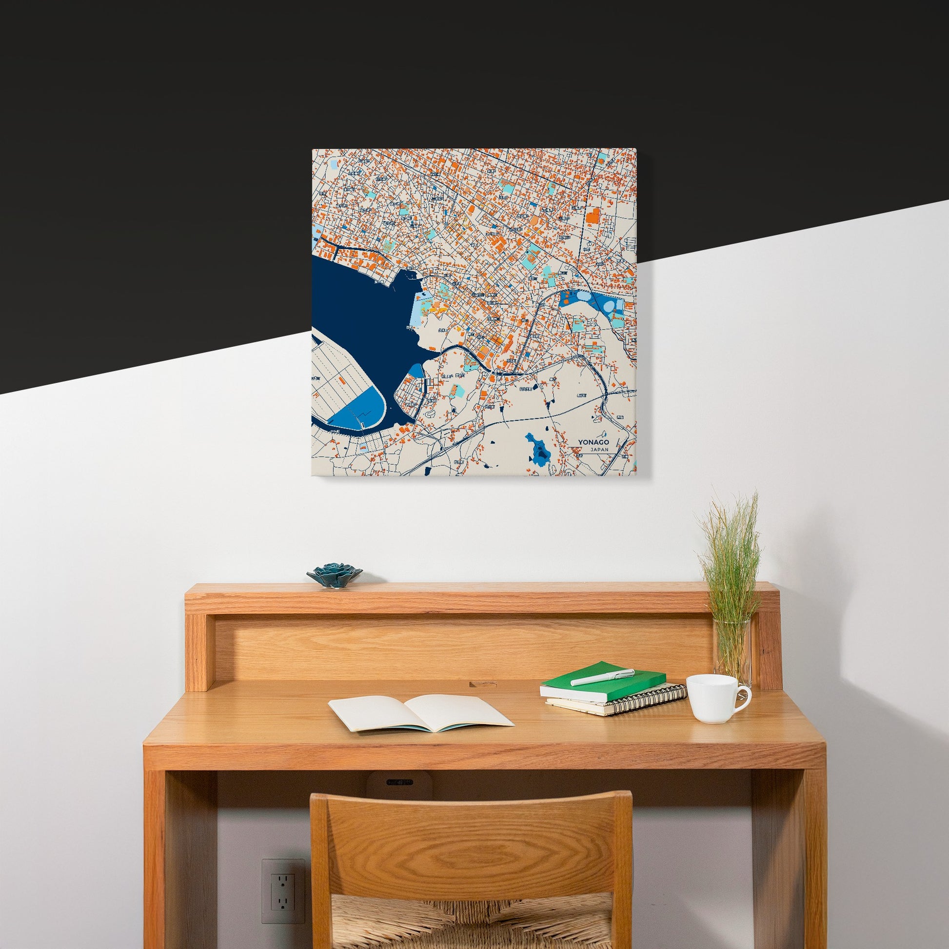 Yonago Japan Colorful City Map Canvas Print Scene