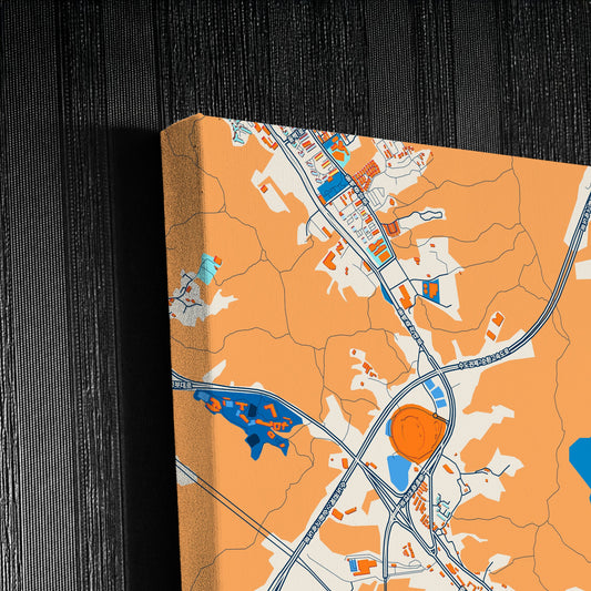 Yongin South Korea Colorful City Map Canvas Print Detail