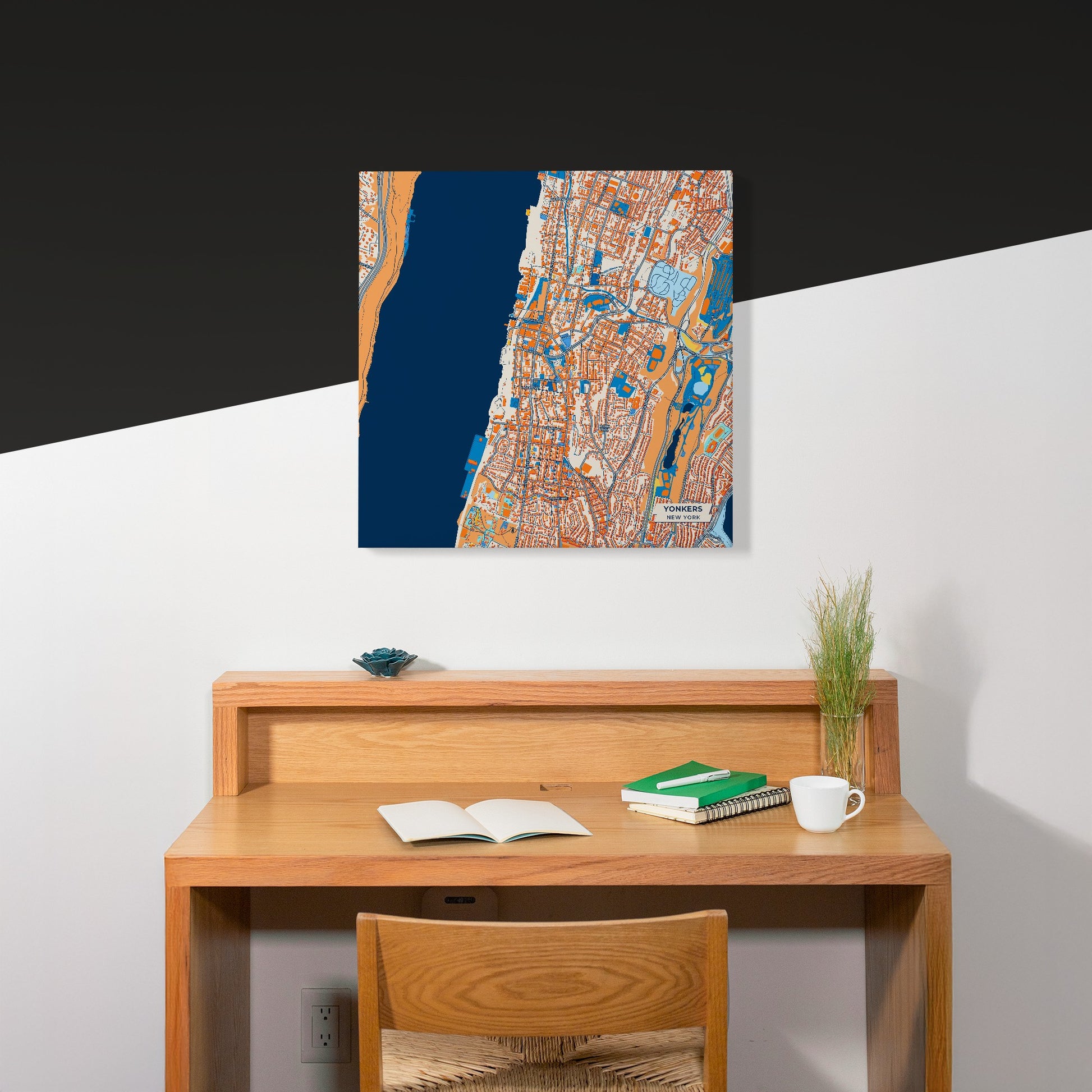 Yonkers New York Colorful City Map Canvas Print Scene