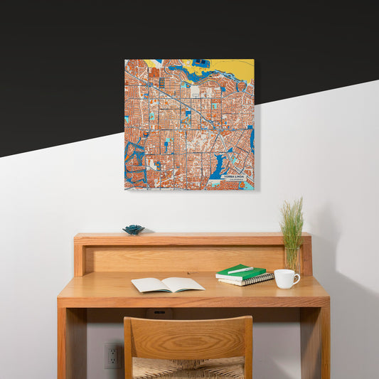 Yorba Linda California Colorful City Map Canvas Print Scene