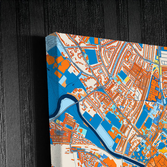 York England Colorful City Map Canvas Print Detail