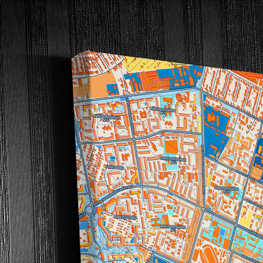 Йошкар-Ола Russia Colorful City Map Canvas Print Detail