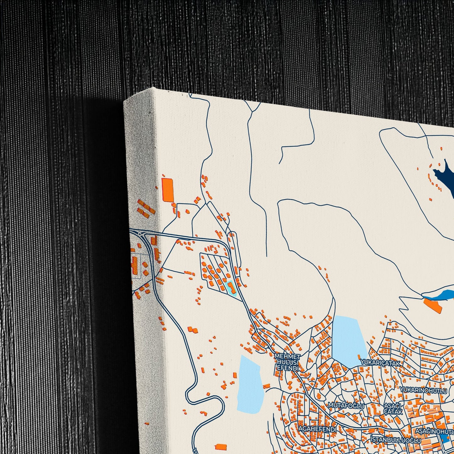 Yozgat Turkey Colorful City Map Canvas Print Detail