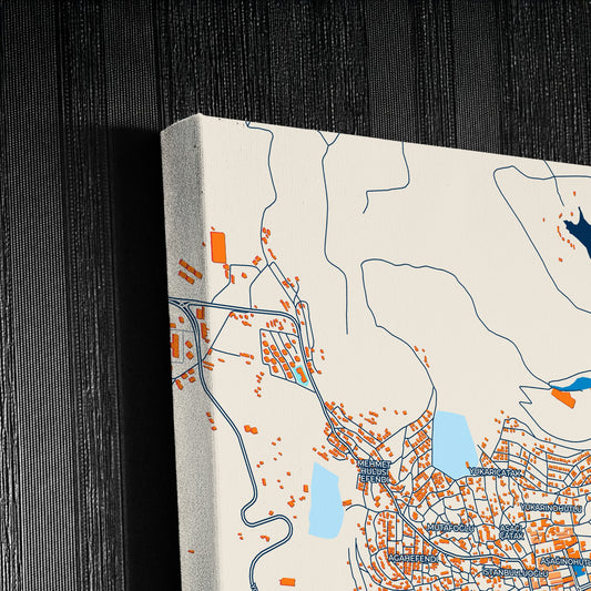 Yozgat Turkey Colorful City Map Canvas Print Detail