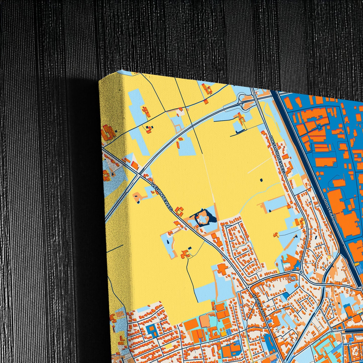 Ypres  Belgium Colorful City Map Canvas Print Detail