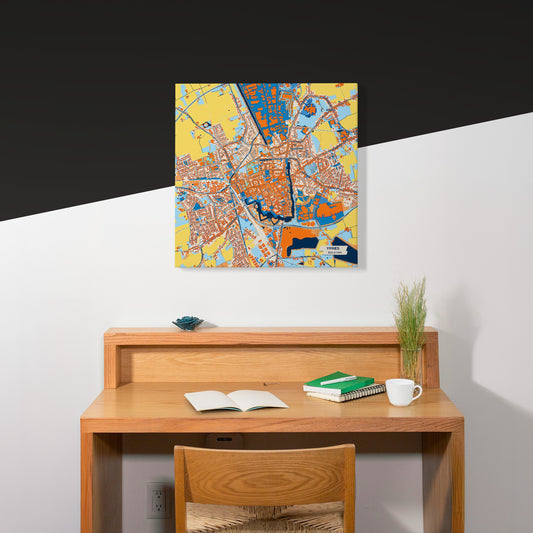 Ypres  Belgium Colorful City Map Canvas Print Scene