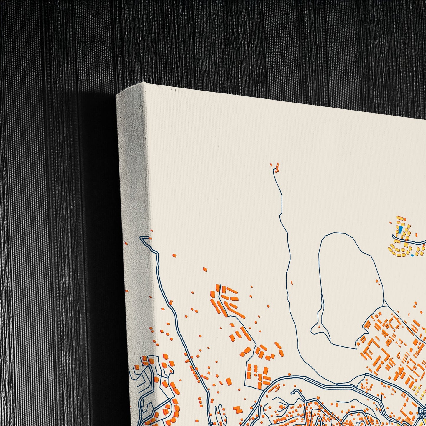 Yüksekova Turkey Colorful City Map Canvas Print Detail