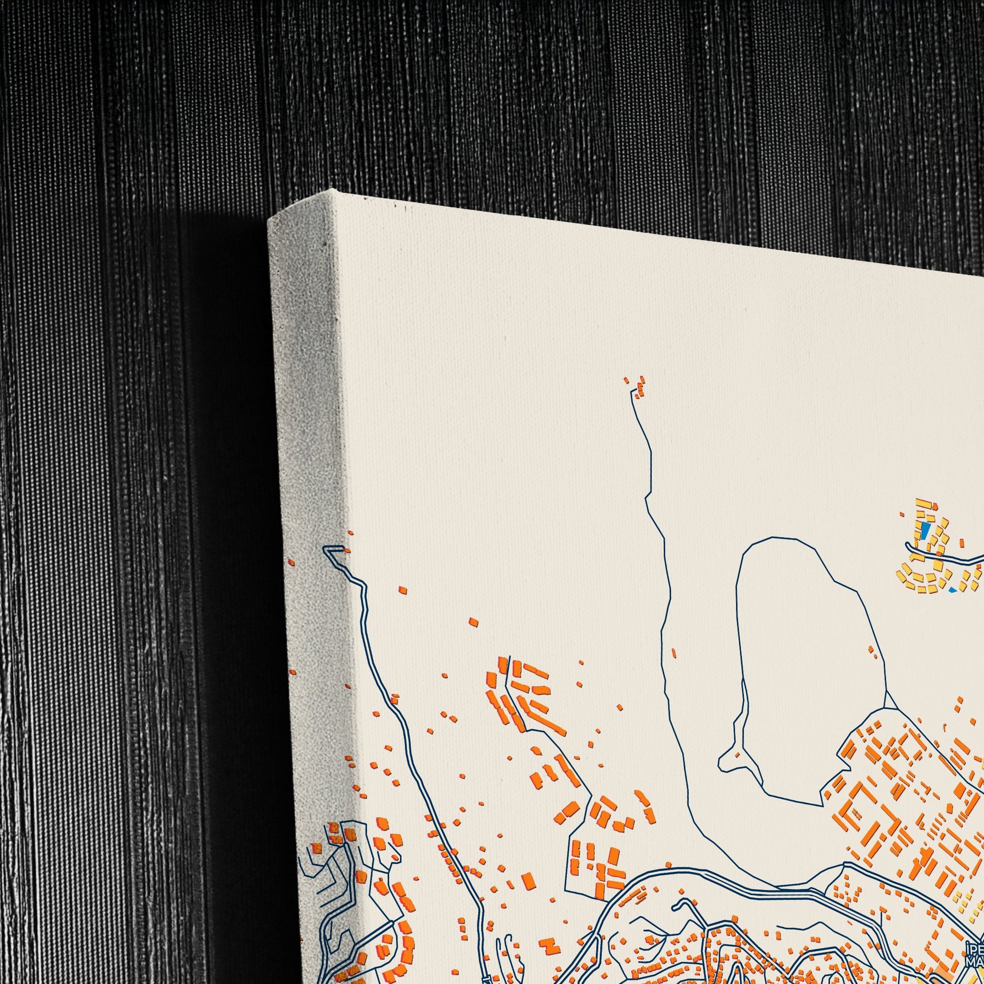 Yüksekova Turkey Colorful City Map Canvas Print Detail