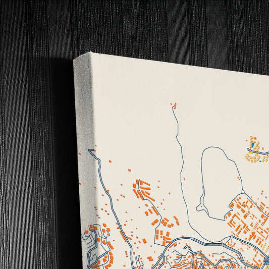 Yüksekova Turkey Colorful City Map Canvas Print Detail