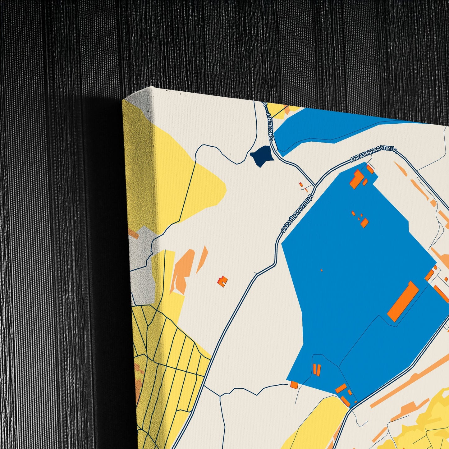 Юрга Russia Colorful City Map Canvas Print Detail