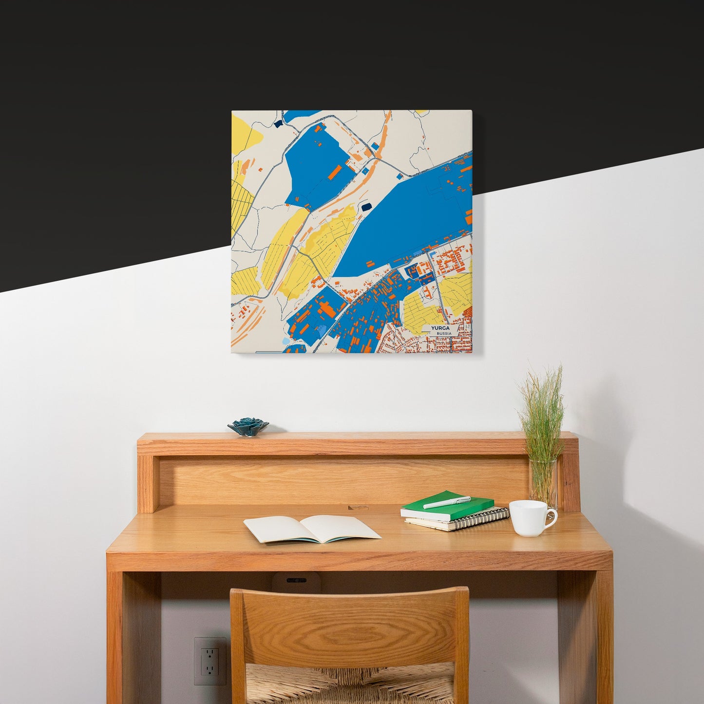 Юрга Russia Colorful City Map Canvas Print Scene