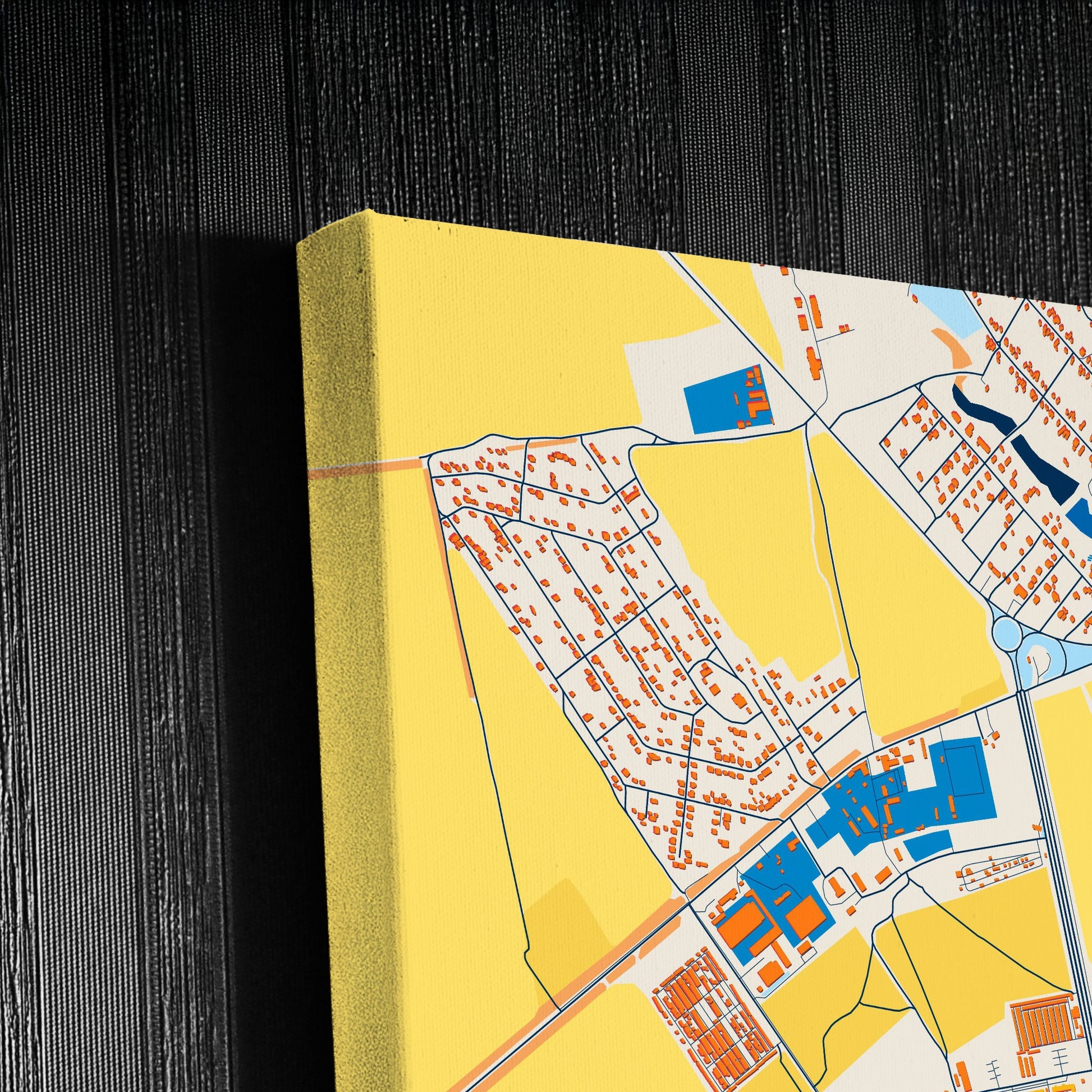 Южне Ukraine Colorful City Map Canvas Print Detail