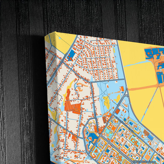 Южноукраїнськ Ukraine Colorful City Map Canvas Print Detail