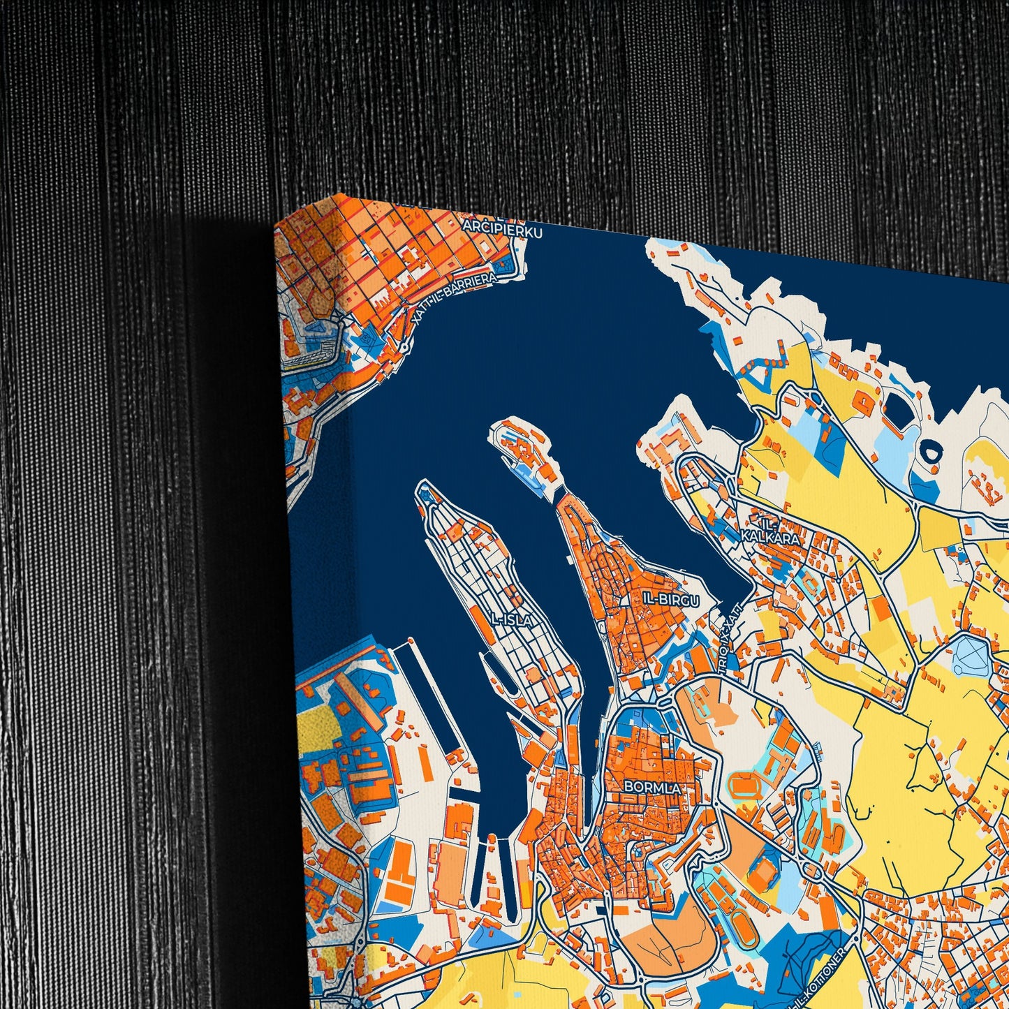  Żabbar Malta Colorful City Map Canvas Print Detail