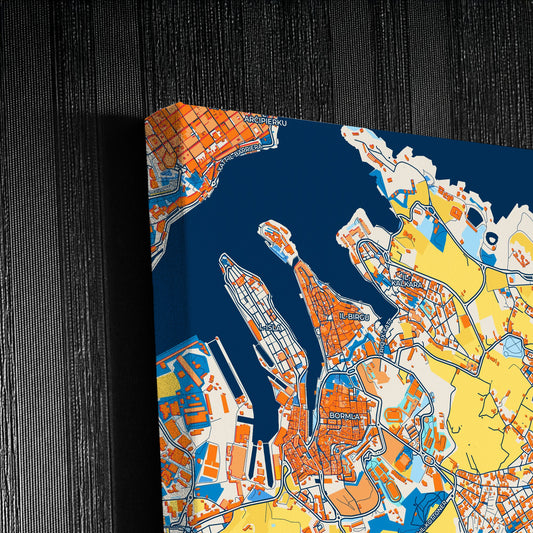  Żabbar Malta Colorful City Map Canvas Print Detail