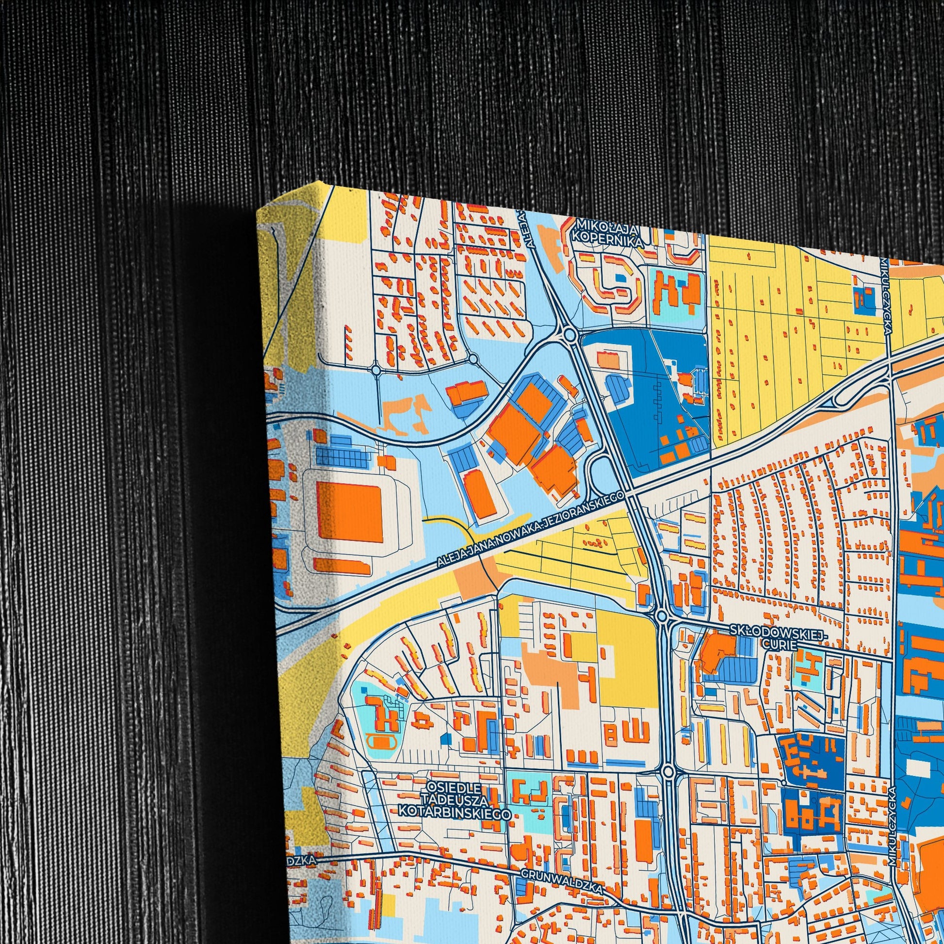 Zabrze Poland Colorful City Map Canvas Print Detail