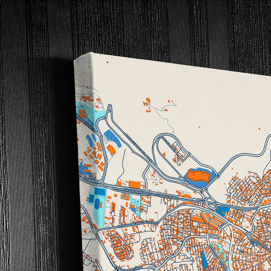 Zacatecas Mexico Colorful City Map Canvas Print Detail