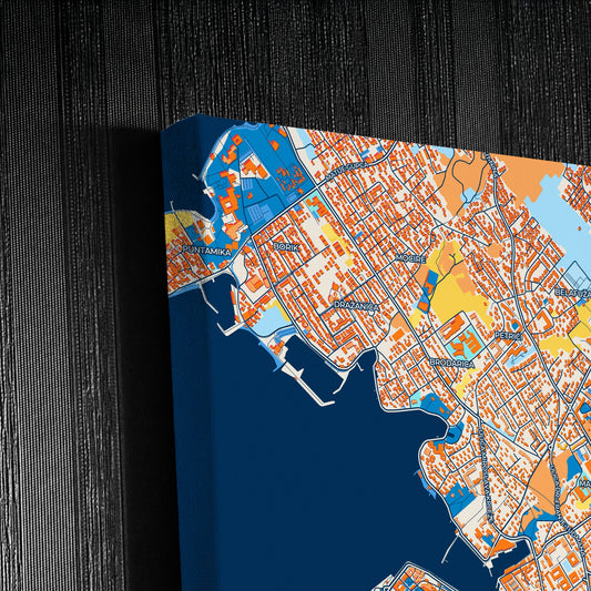 Zadar Croatia Colorful City Map Canvas Print Detail
