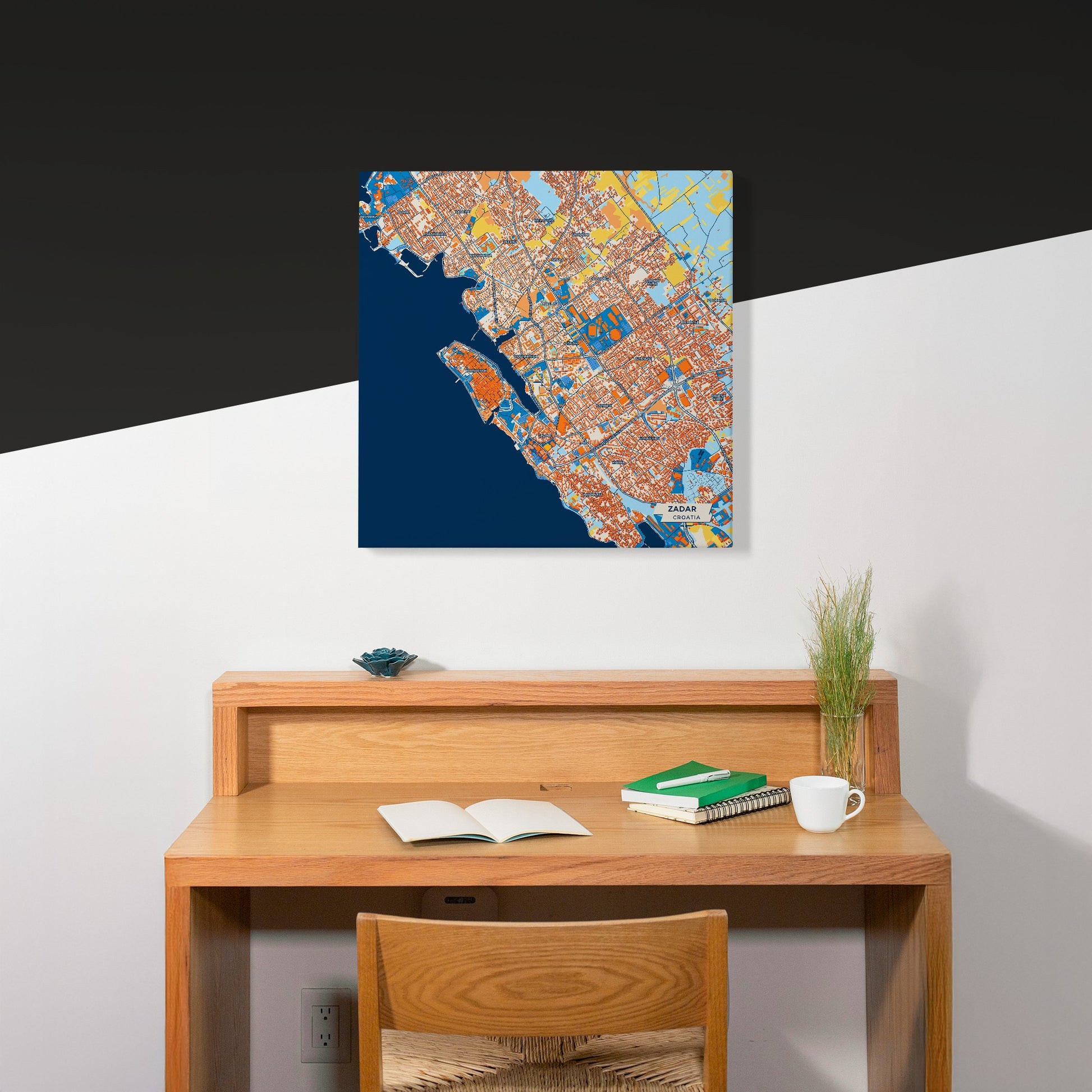 Zadar Croatia Colorful City Map Canvas Print Scene
