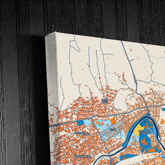 Зајечар Serbia Colorful City Map Canvas Print Detail