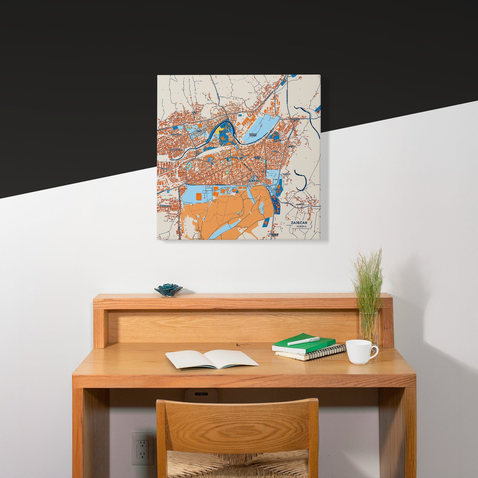 Зајечар Serbia Colorful City Map Canvas Print Scene