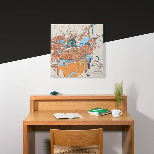 Зајечар Serbia Colorful City Map Canvas Print Scene