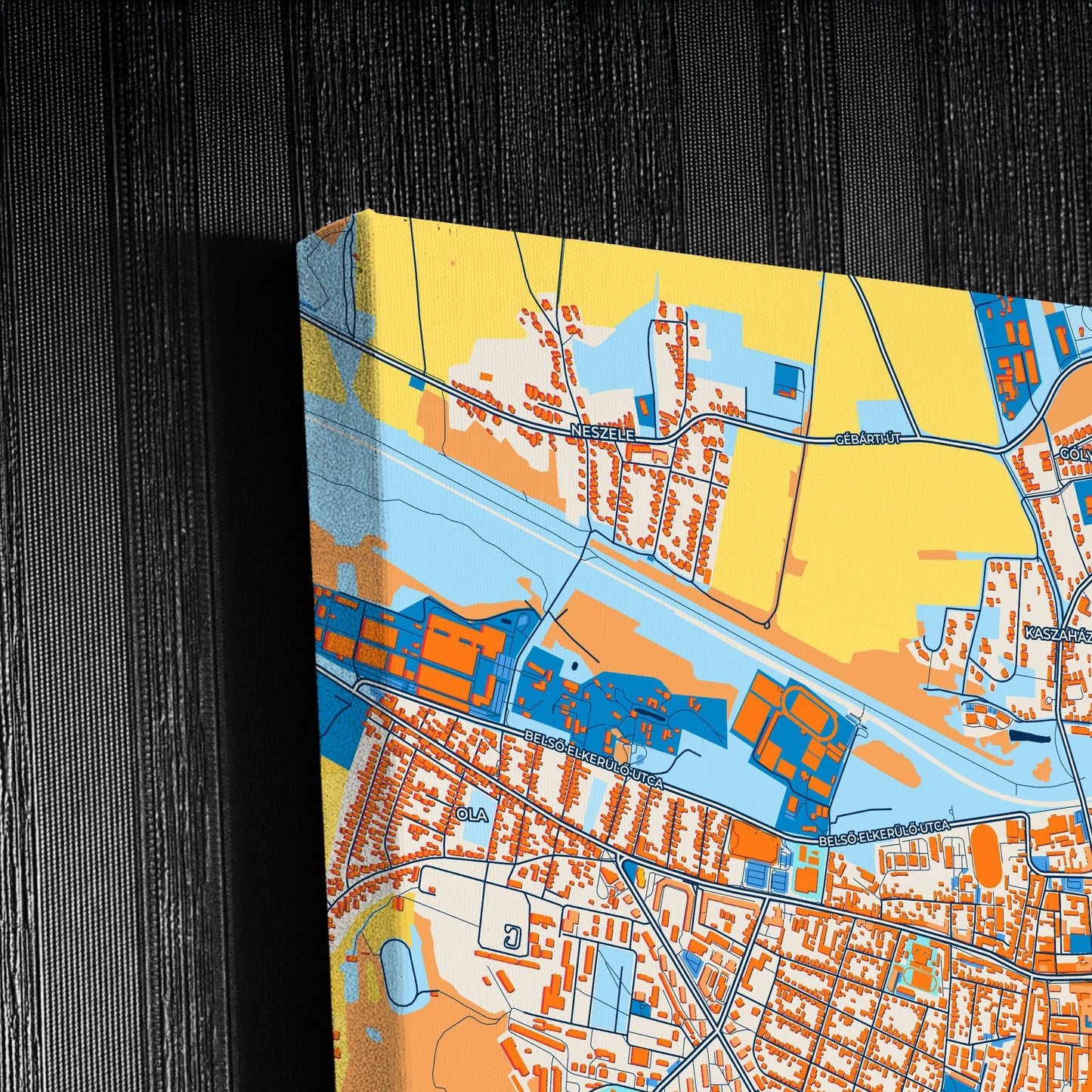 Zalaegerszeg Hungary Colorful City Map Canvas Print Detail